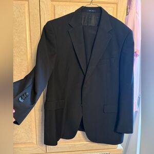 Black Suit with Notched Lapels and Structured Fit